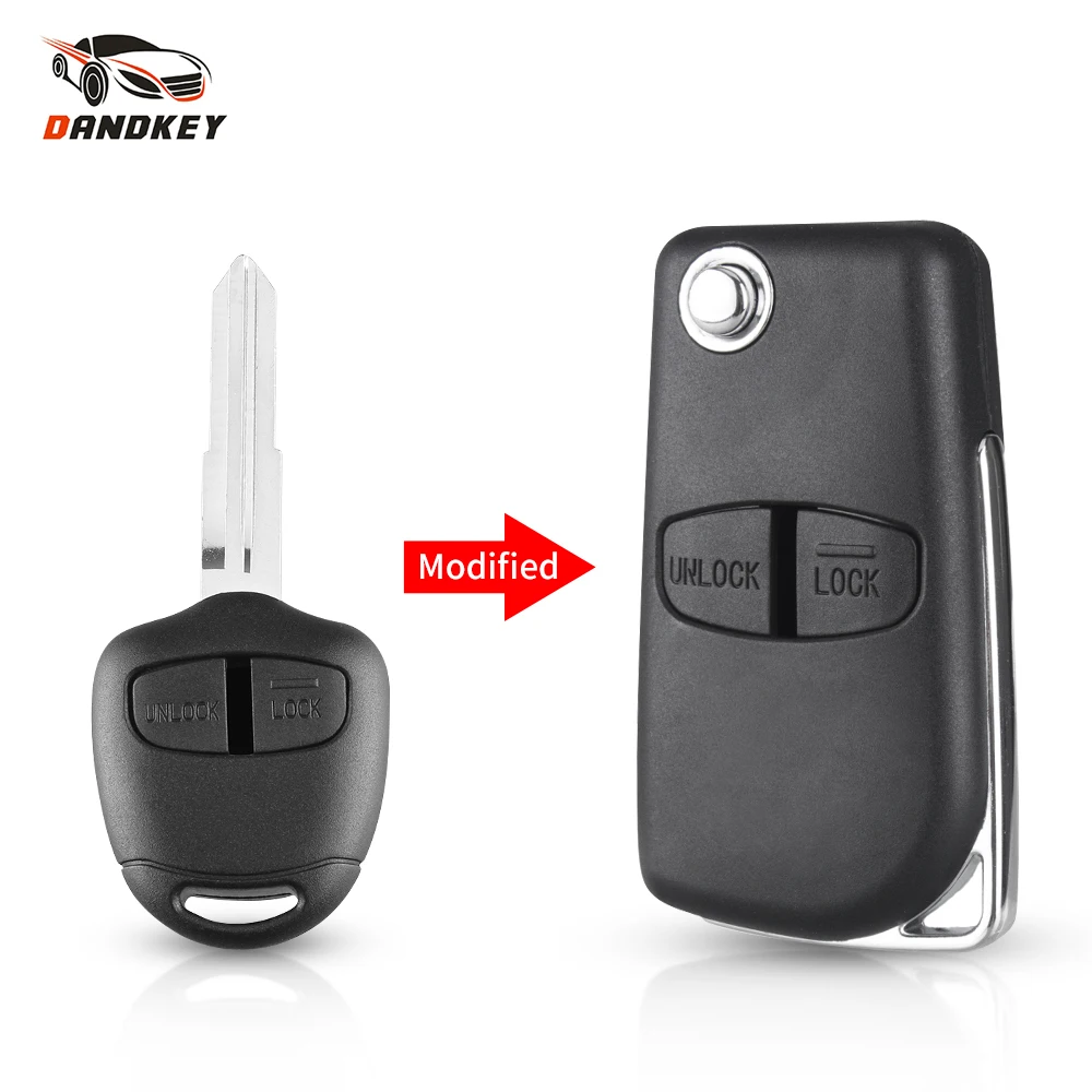 

Dandkey Remote Modified Car Key Shell для Mitsubishi Pajero Sport Outlander Grandis ASX 2/3 кнопки откидной складной чехол для дистанционного ключа
