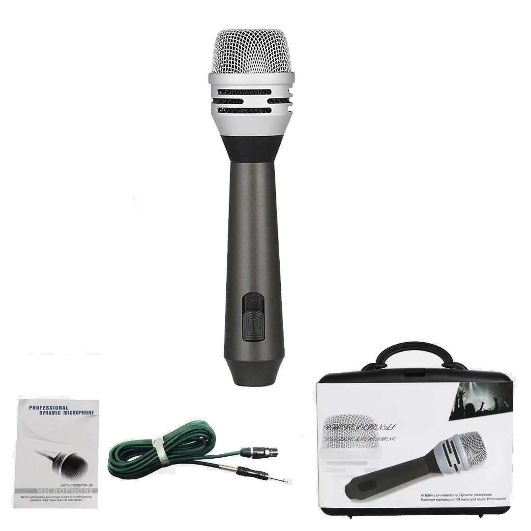 

Best Cardioid Dynamic Microphone with Plastic Box Packing MiCWL E8 Handheld Vocal Microphone XLR 3Pin Strong Cable