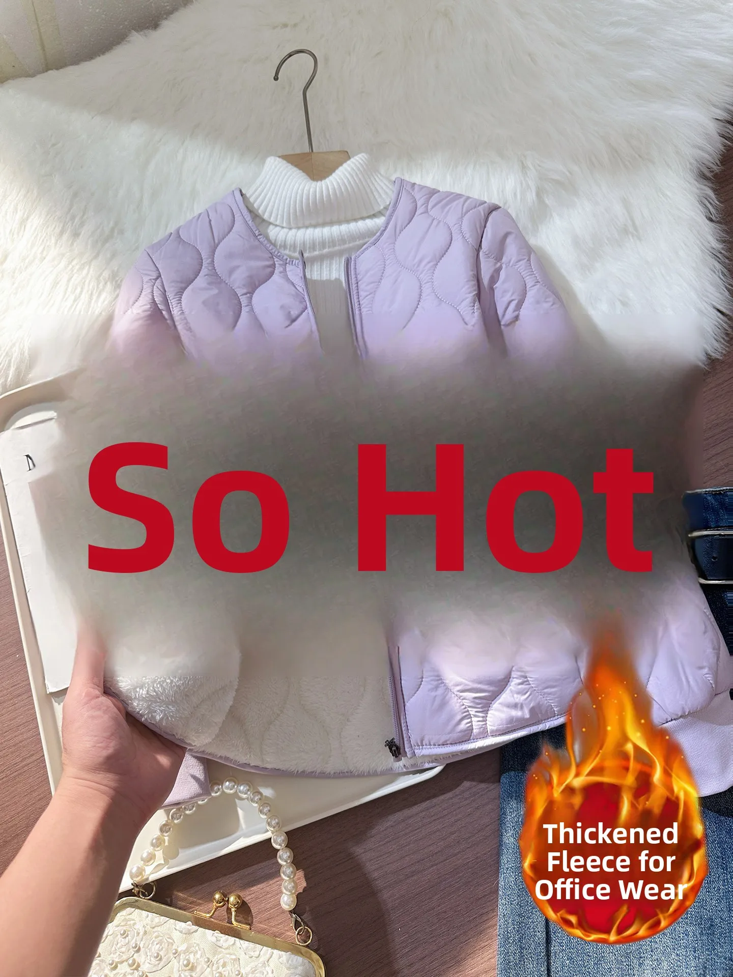 

Women's Thiened Fce Lined down Cotton Jaet Warm Underwear Small Cotton Coat Anti Cold Base Layer Zipper Closure ort ...