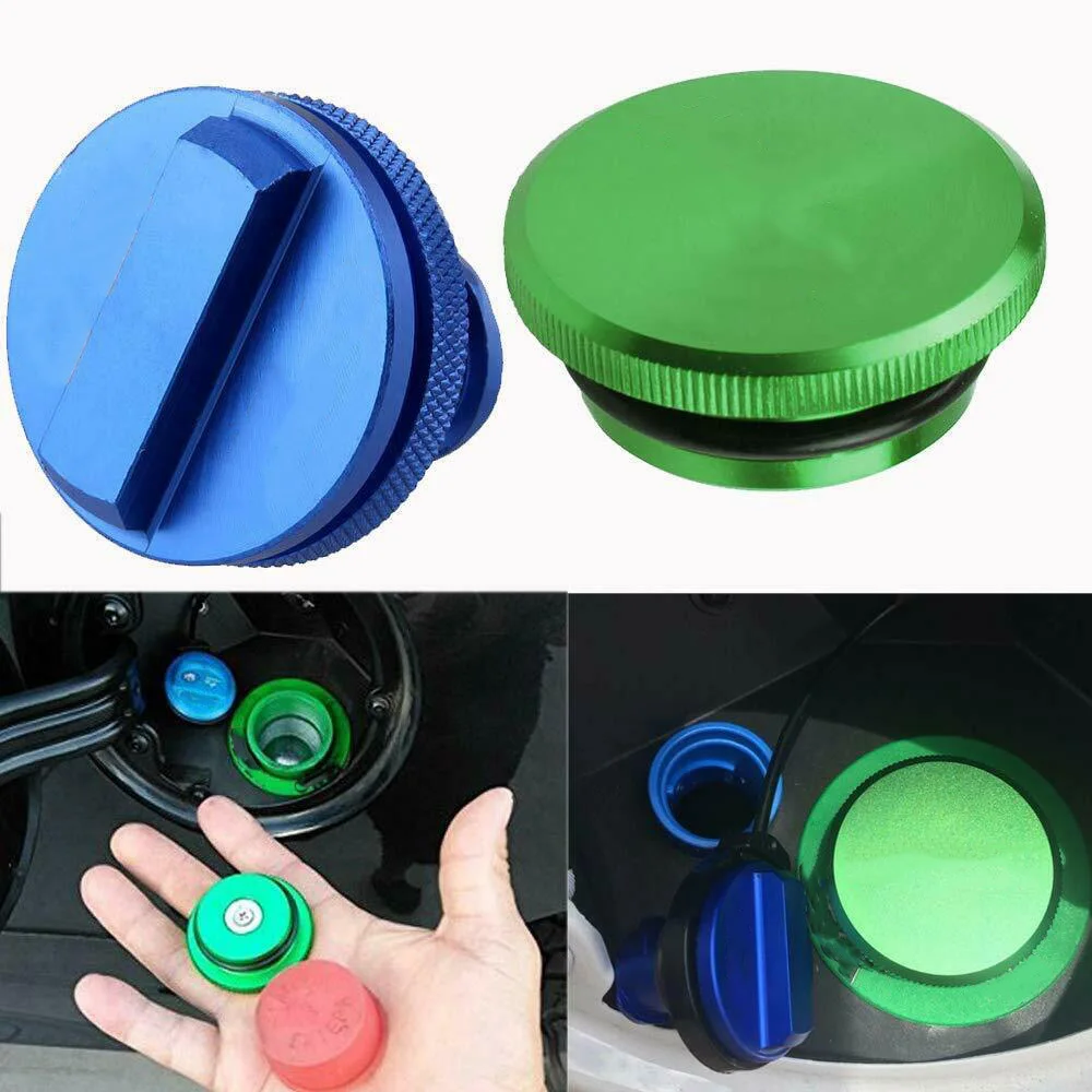 Green Billet Fuel Cap and DEF Cap for 2013-2017 Dodge Ram Cummins and EcoDiesel