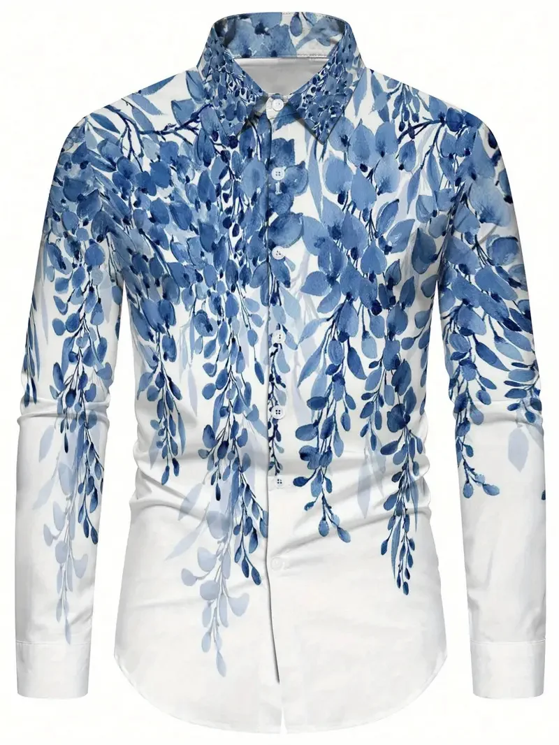 

2025 Men's Long Sleeve Shirt Casual Lapel Summer 3D Printed Button Shirt New Style Men's Fashion Unisex Tops