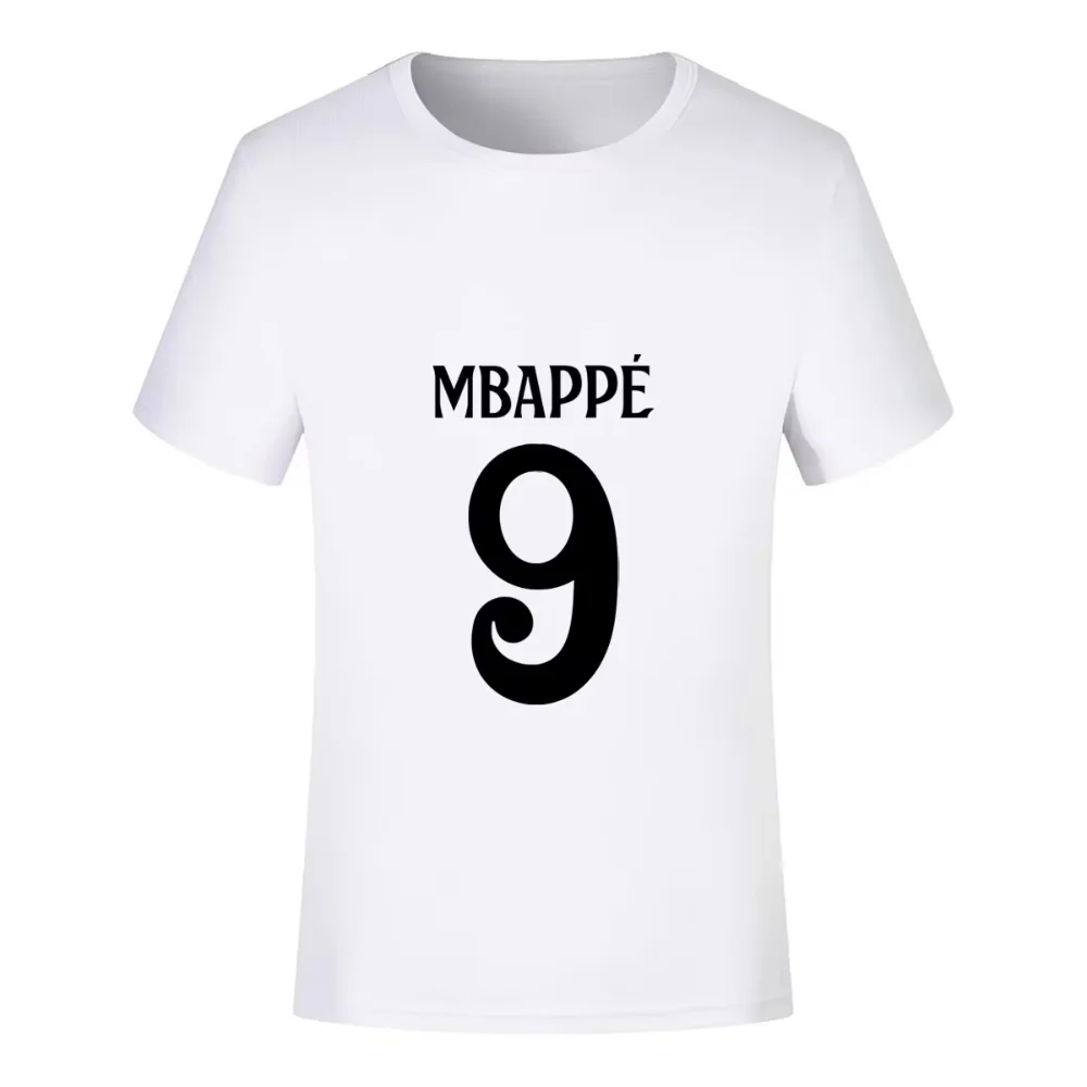 Kylian Mbappé 9 T-shirt Madrid Men Women Children Summer Couple Fashion Short-sleeved Streetswear Tops