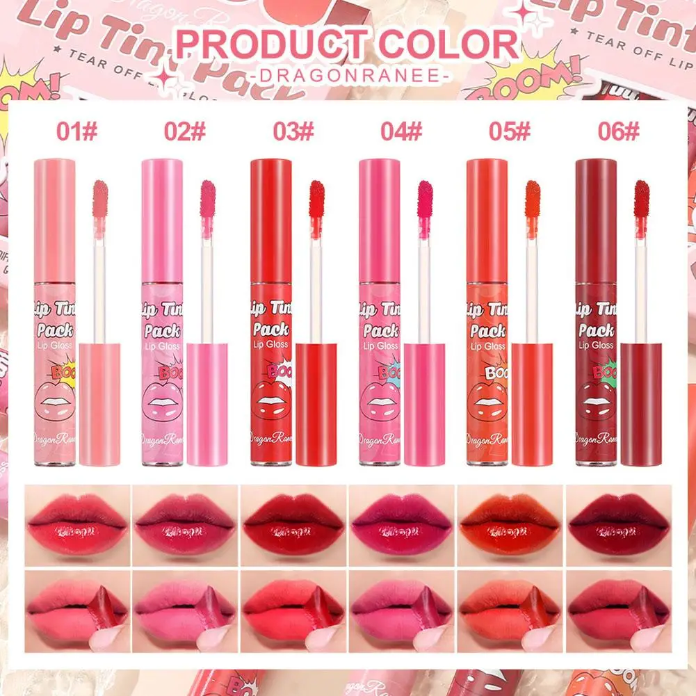 Afscheurbare lipgloss, waterdicht en langdurig, geschikt voor alle huidtypes, hydraterende en hydraterende lippenbalsem, Non-Fadi P5B1