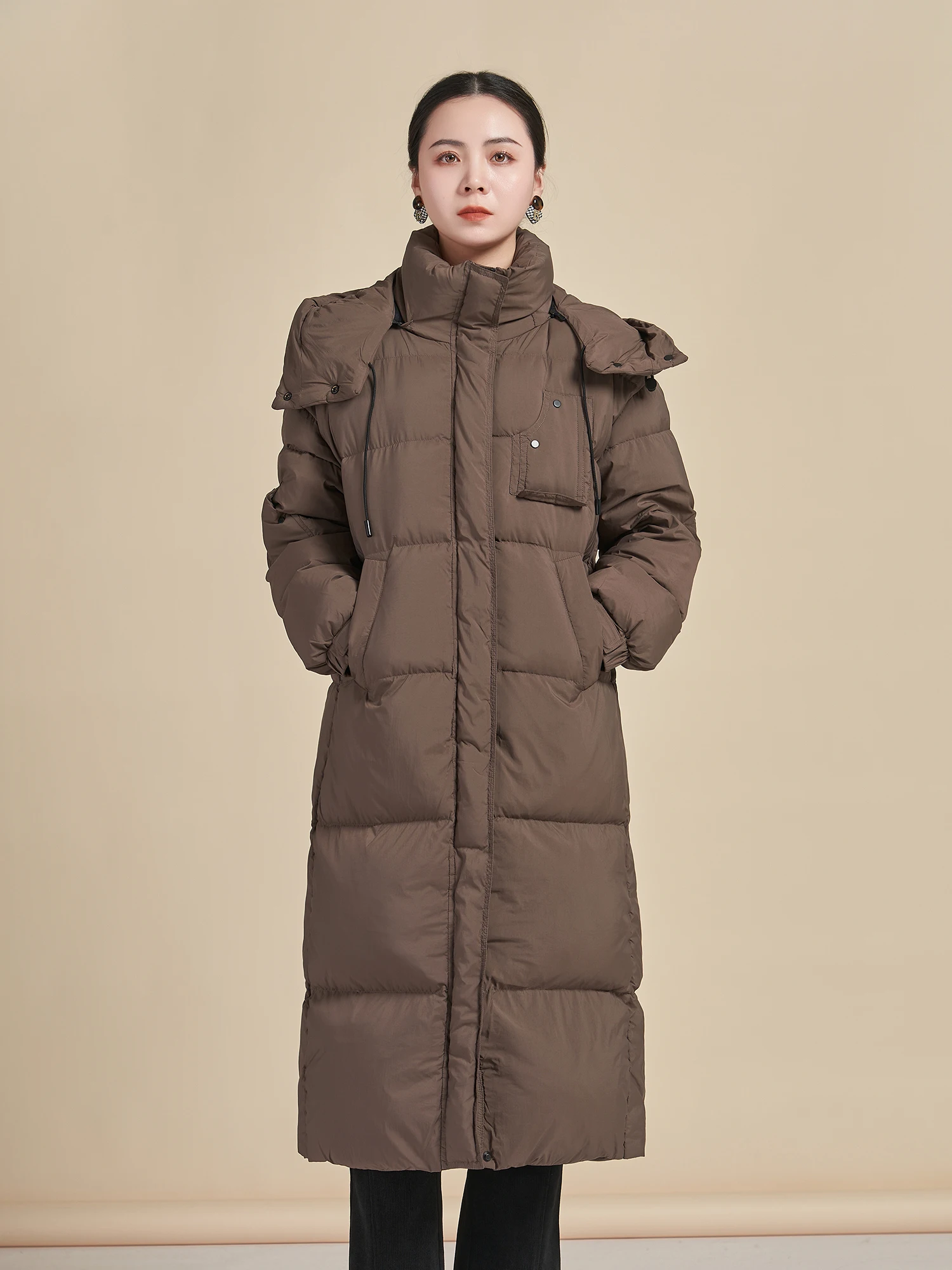 

Yanfen 2024 Winter Thiened Du down Hooded Long Women's Puffer Jaet Sli Versatile Cold-Resistant Coat for Ladies