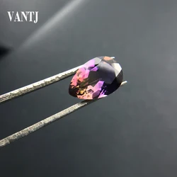 VANTJ Natural Ametrine Loose Gemstone 10*15mm Pear Cut 5.3ct for Silver Gold Mounting DIY Decoration Handmade Jewelry