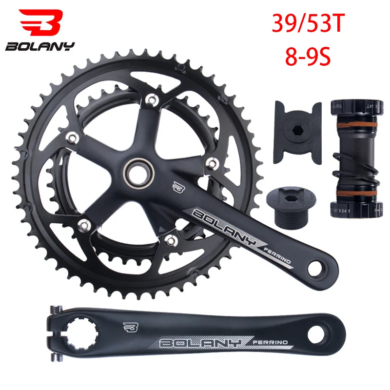 Bolany Road Bike Crankset 170mm 130BCD 53/39T For  Folding Bicycle Double Chainrings Sprockets Road Bicycle Crank forSHIMANO