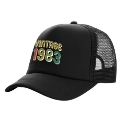 3D Vintage 1983 Trucker Caps Men Funny Birthday Gift 1980-1989 Hat Baseball Cap Cool Summer Unisex Mesh Net Caps