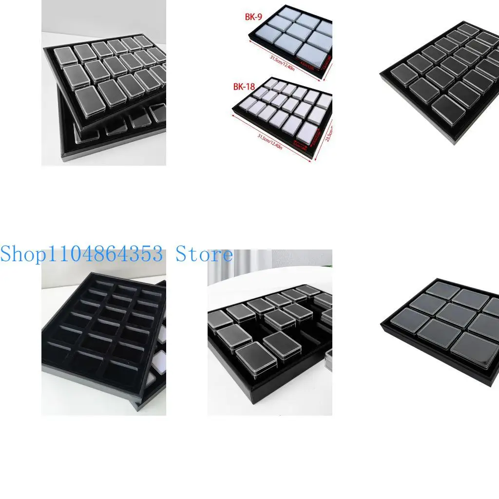 

652F Multi Functional Vertical Jewelry Organizers Box Waterproof PU Material Tray for Gemstones and Mini Collectibles