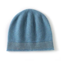 ZYCZCXX New Winter Hat Women Soft Warm Pure Cashmere Knitted Solid Color Adult Casual Beanie Hats Fashion Female Pullover Cap