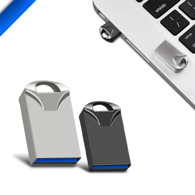 Mini Metal Waterproof USB 2.0 Flash Drive, Portable High Speed Pen Drive 8GB 16GB 32GB 64GB 128GB Memory Stick for Laptop PC