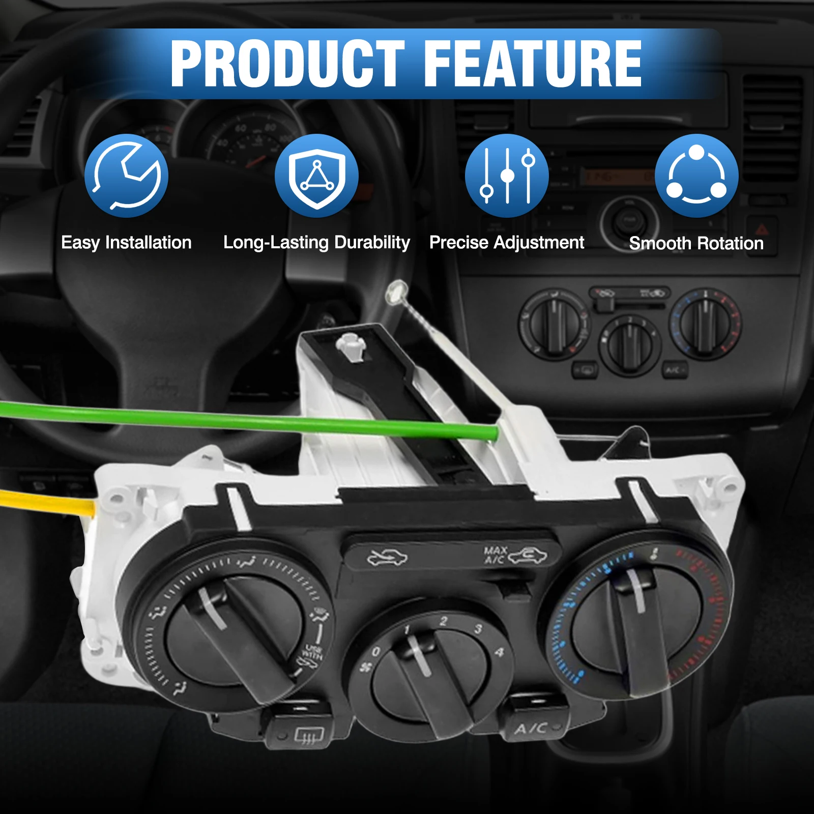 

A/C Heater Climate Control Pannel Air Condition Module for Nissan Versa 2007 2008 2009 2010 2011 599-216 27510EL00A 14 pins