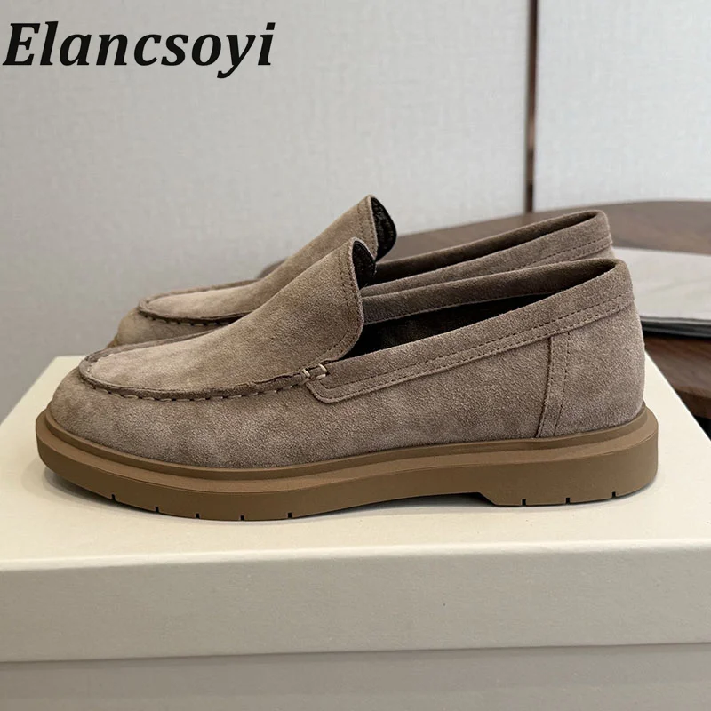 Women's solid color leather loafers for summer 2026 lightweight and comfortable casual flat walking shoes for holiday travel