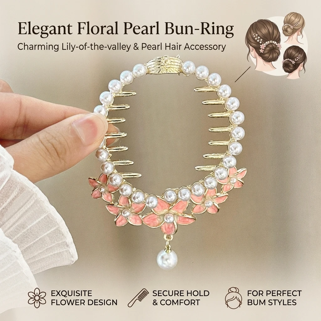 Trendige Haarspangen für Mädchen, exquisite Perlen-Glockenorchideen-Haarspange, Pferdeschwanz- und Dutt-Dekoration, Metall-Schmuck-Haaraccessoire