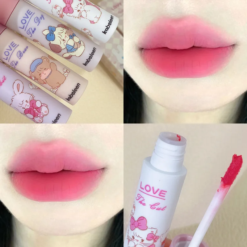 Cute Lipstick Long Lasting Non-stick Cup Waterproof 4 Colors Gloss Velvet Lip Lovely Rabbit Beauty Red Lip Tint Makeup Cosmetic