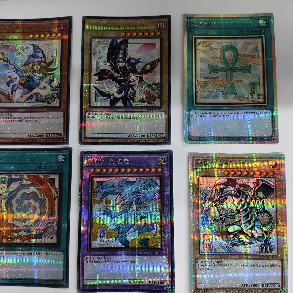 6pcs Yu-Gi-Oh！DIY Illustration Version Blue Eyes Ultimate Dragon Dark Magician PSER Flash Card Monster Reborn Collection Card