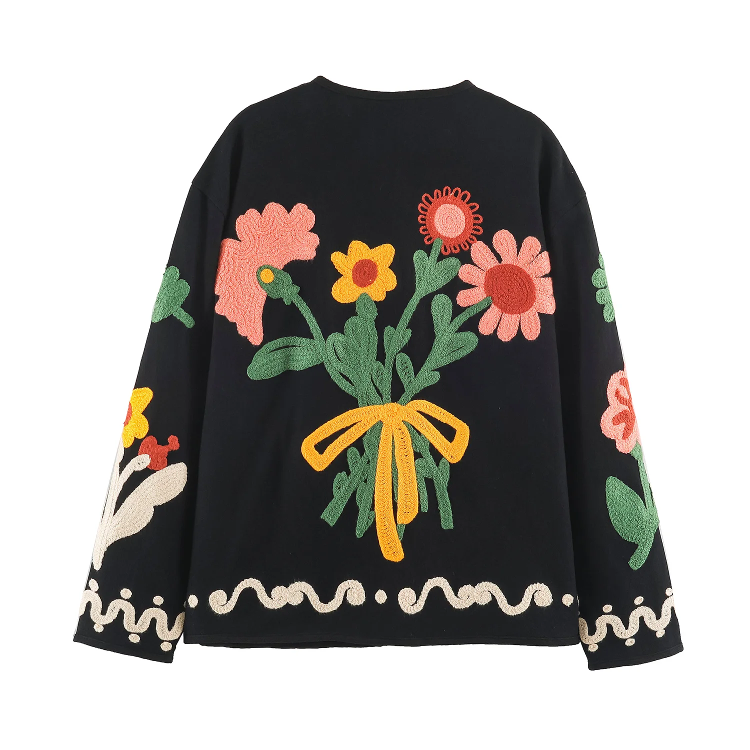 KONDALA Vintage Mode 2026 Elegante Damenjacke mit Blumenstickerei Lässige Moderne Schicke Damen-Streetwear Herbst Mujer Oberbekleidung – Detail 3