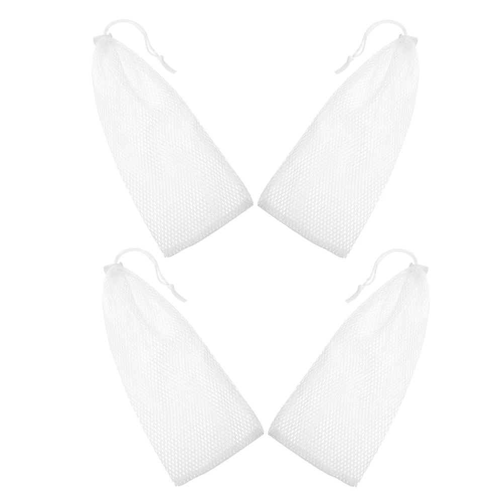 

4Pcs Outdoor Bird Feeding Sock White Polyester Mesh Finch Goldfinch Feeding Kit Drawstring Closure Garden Feeder