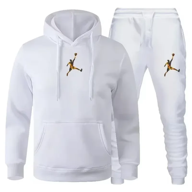 Men Set Fleece Hoodie Pant Thick Warm Tracksuit Sportswear Fashion Brand Backwoods Hooded Track Suits Male Sweatsuit