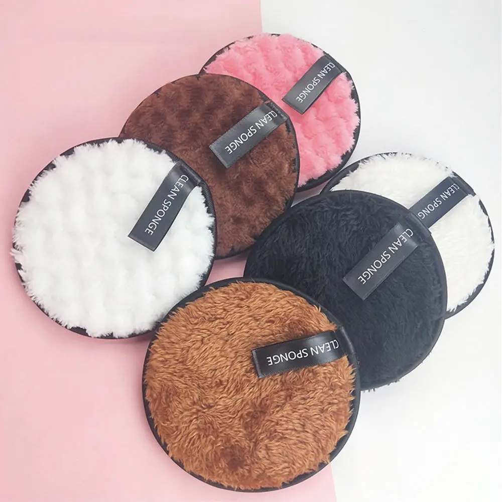 Custom Logo Reusable Cotton Makeup Remover Pads for Washable Face Clean Sponge Cleansing Cloth Liquid Foundation Cream