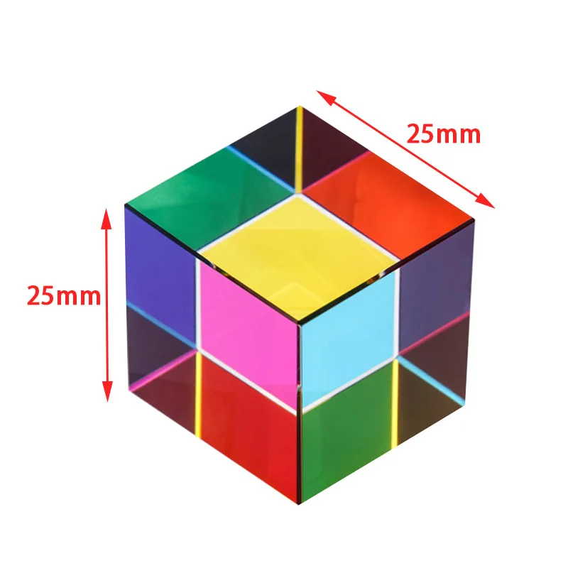 Cubo CMY De 50 Mm Con Soporte – Prisma Acrílico De Mezcla De Colores Cian, Magenta Y Amarillo, Decoración De Oficina Y Aprendizaje