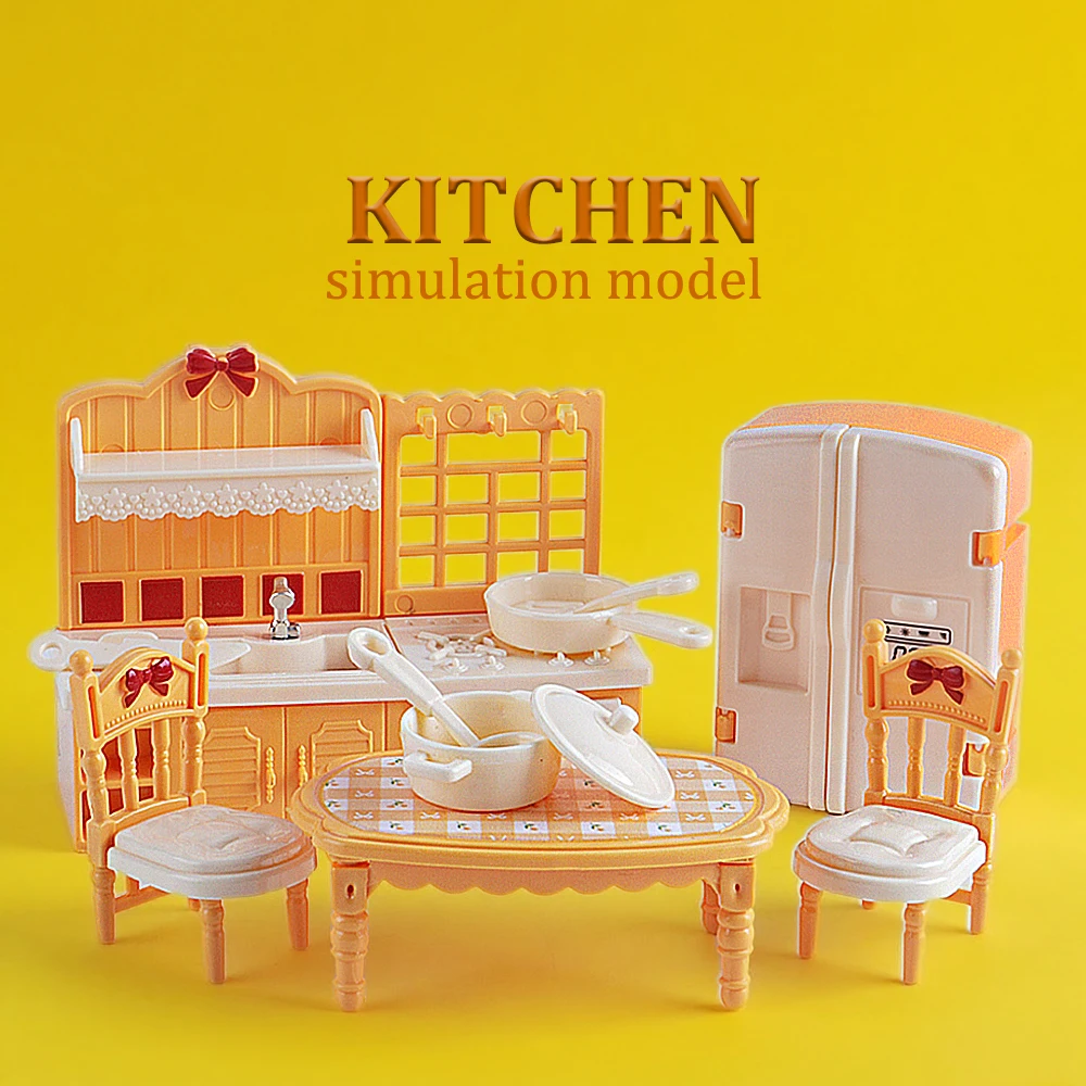 Dollhouse Multi Color Theme Furniture Model  1/12 Miniature Living Room Kitchen Bathroom Furniture Ornament Children's Gift
