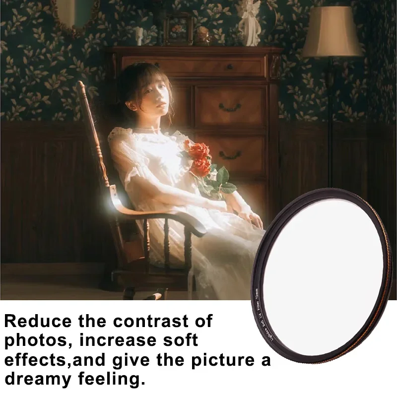 فلتر عدسات ليتدو ليتدوو ، 49 ، 52 أبيض ، 55 ، 58 ، 62 ، 67 ، 72 ، 77 ، 82 ، لكاميرا كانون ، نيكون سوني