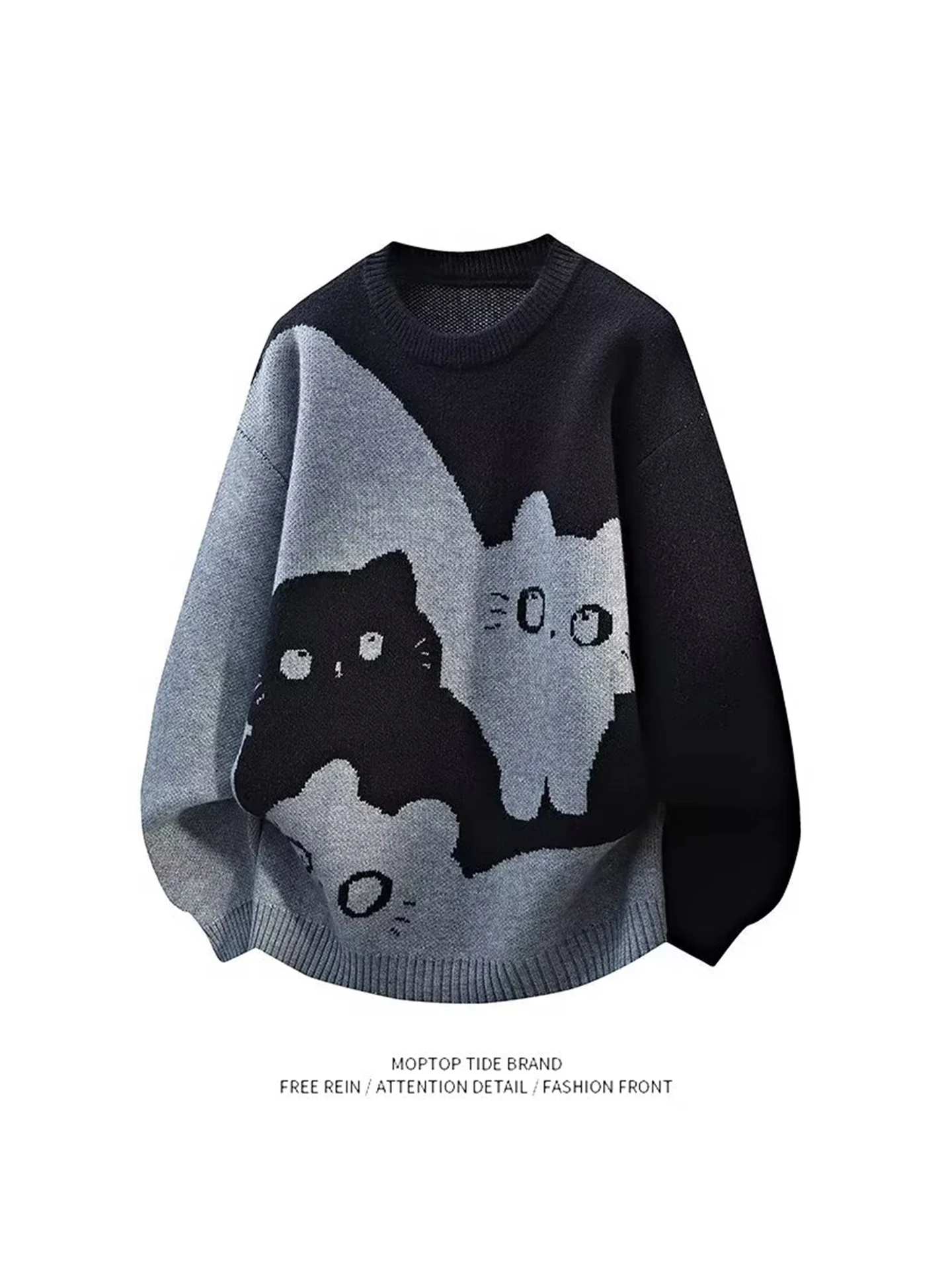 

Женский вязаный свитер с круглым вырезом и мультяшным принтом, мягкий, уютный, с имитацией меха норки, осенне-зимний, с длинными рукавами, повседневный топ