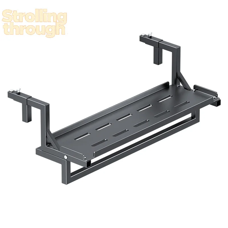 

Green black simple stainless steel balcony hanging flower rack indoor flower pot rack outdoor flower rack