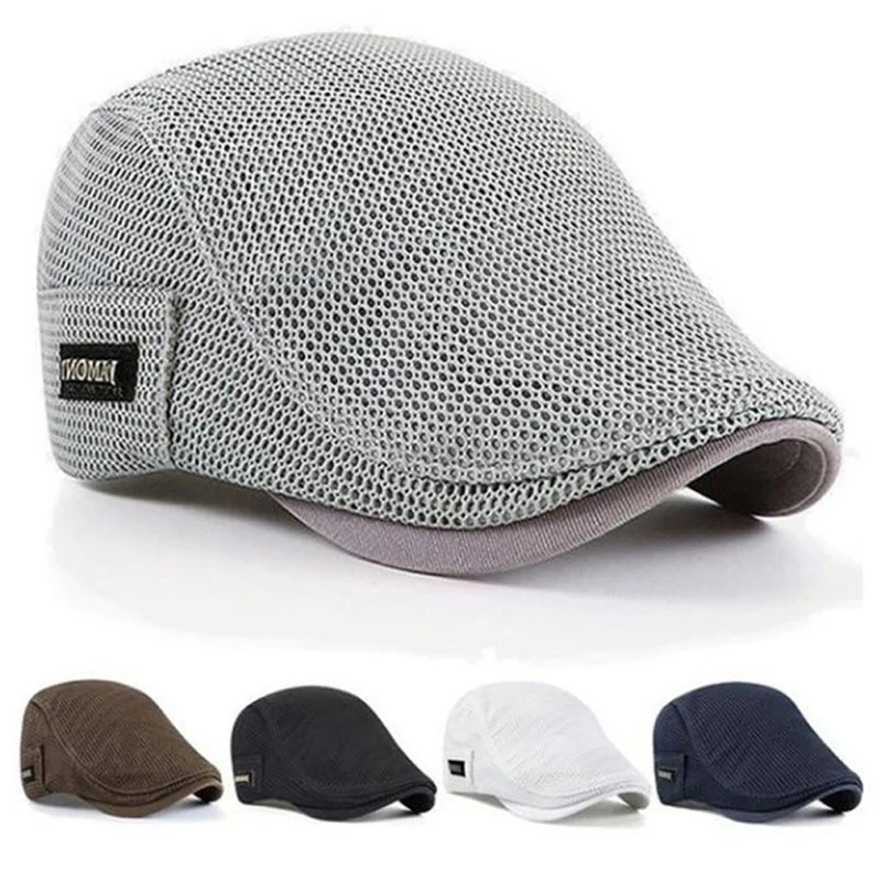 Boina transpirable de malla fina para el sol, gorro plano, protector solar, hiedra, Newsboy