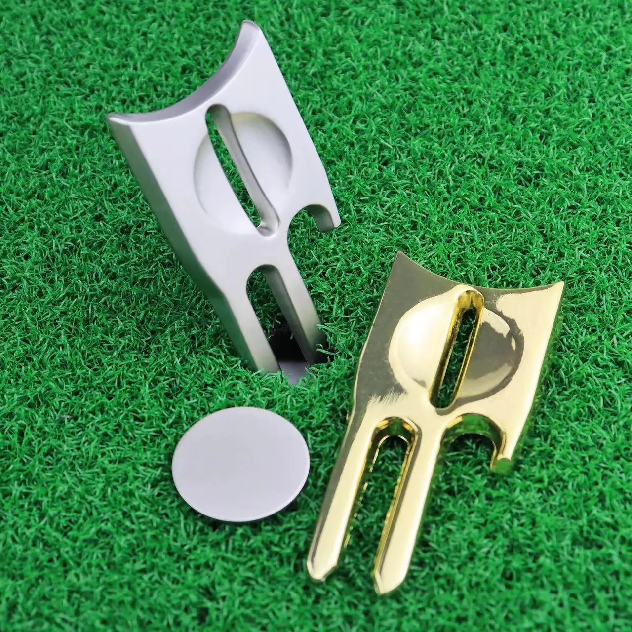 6 in 1 Golf Divot Tool Golf Mark Training Aid Compact Multi Purpose Golf Divot Repair Tool for Golf Course