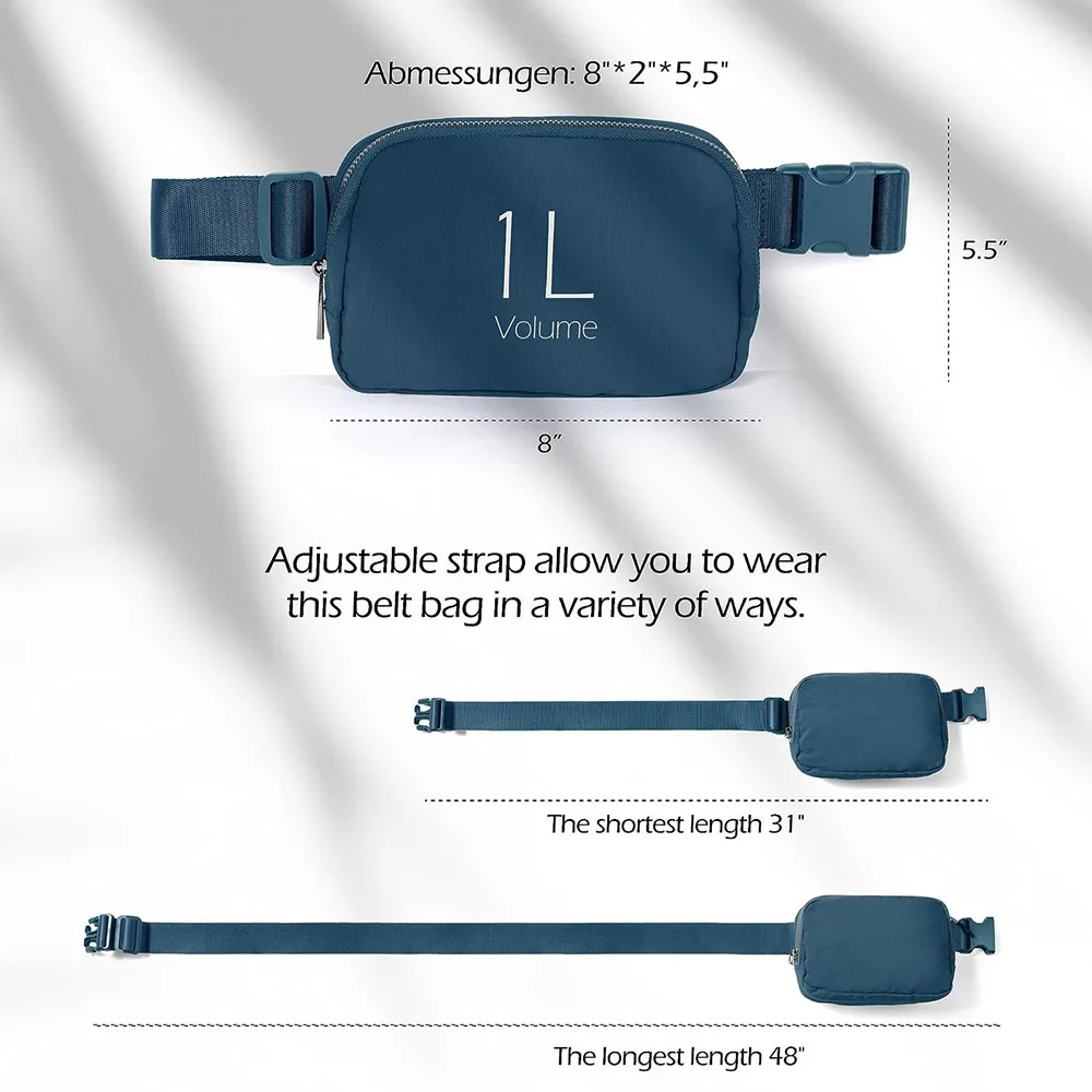 حقيبة خصر للجري متعددة الطبقات متعددة الأغراض بسحاب حقيبة صدر للسفر في الهواء الطلق