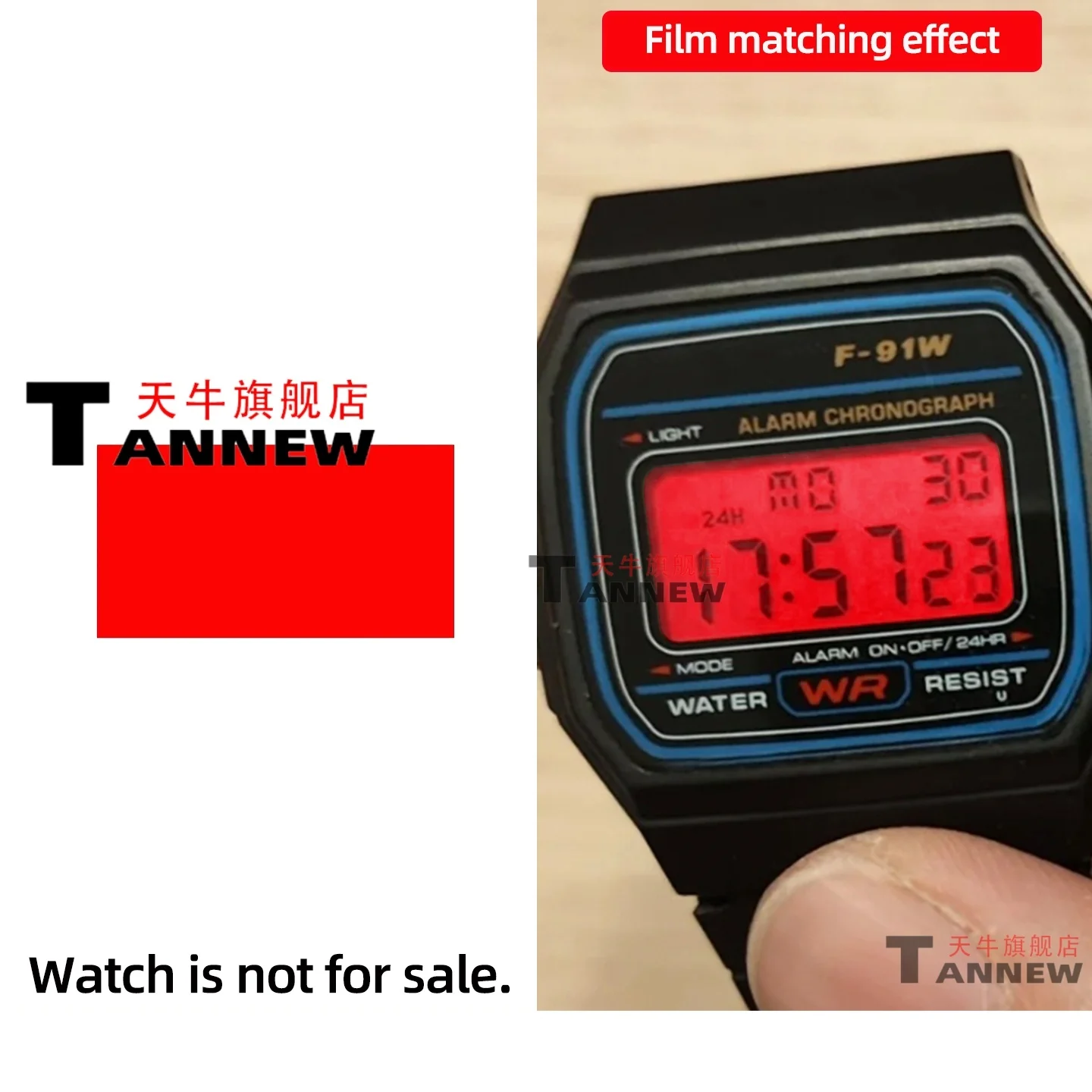 Ultimatives Mod-Kit für Casio F-91W A158W A168, inklusive STN HD-Display, Regenbogen-Farbverlauf-Display-Aufkleber, komplettes Uhren-Verwandlungsset