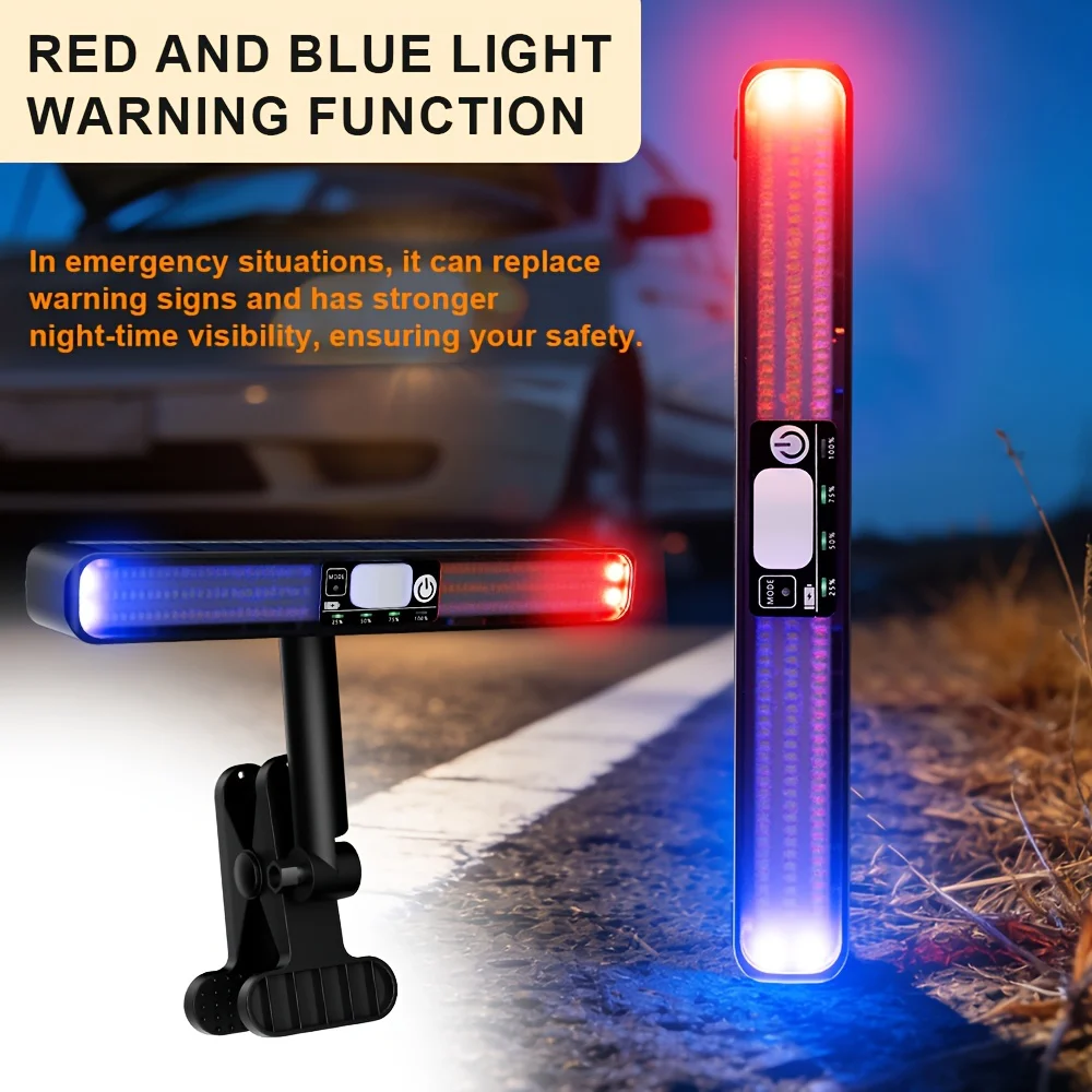 

Portable Solar Outdoor Light with Motion Sensor 160 LEDs Clip-on Fence Lamp for Garden Lawn Deck Camping Red Blue Warning Lights