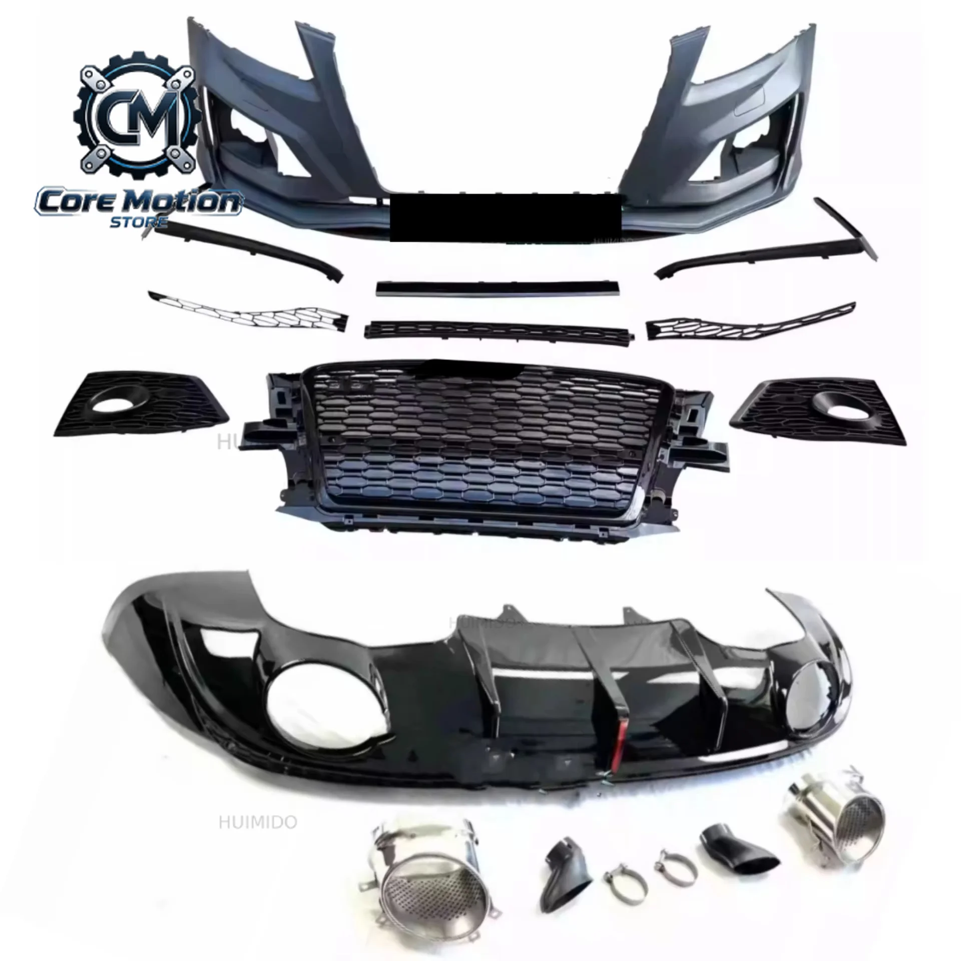 Front Bumper Body Kits Upgraded RSQ5 Style Bumper Body Parts Kit for  Q5 SQ5 8R 2008 2009 2010 2011 2012