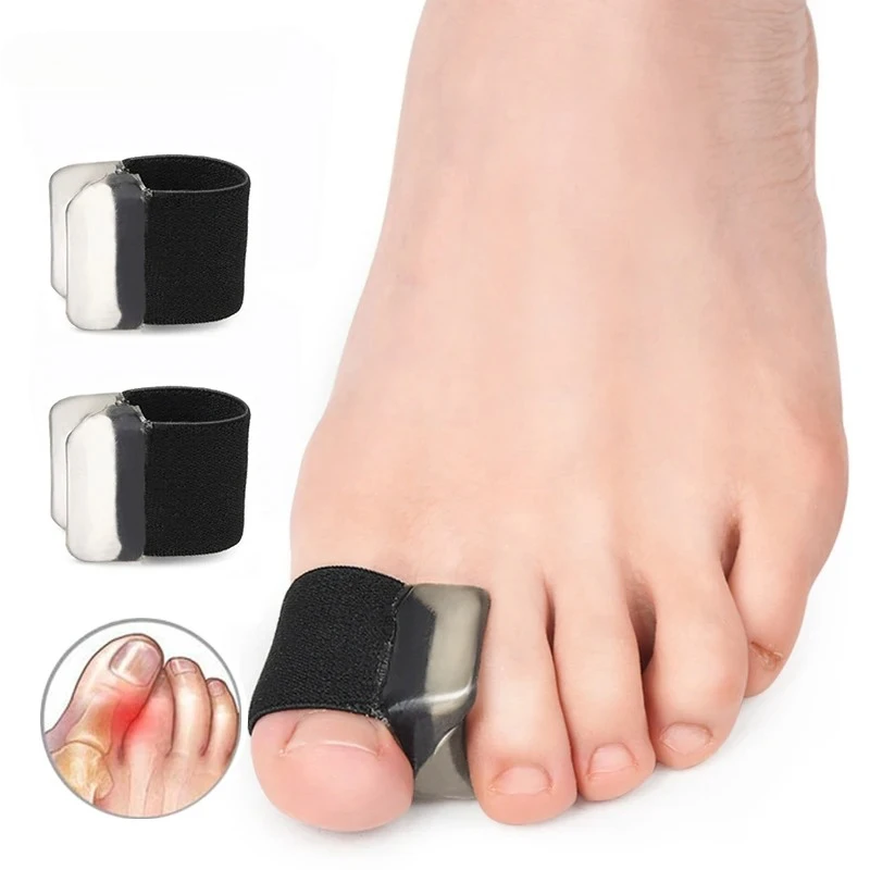 2/4 Stück Gel-Zehentrenner Hallux-Valgus-Korrektor für Überlappende Zehen und Hammerzehe mit Zehenspreizer und Zehenstütze