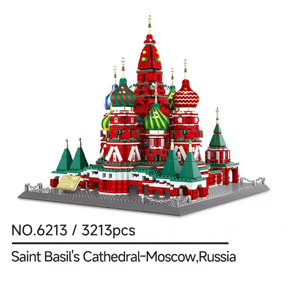 3213PCS Kleurrijke Uienkoepelkathedraal - Prachtig Slavisch Architectuurmodel, Levendige Collector's Art & Display
