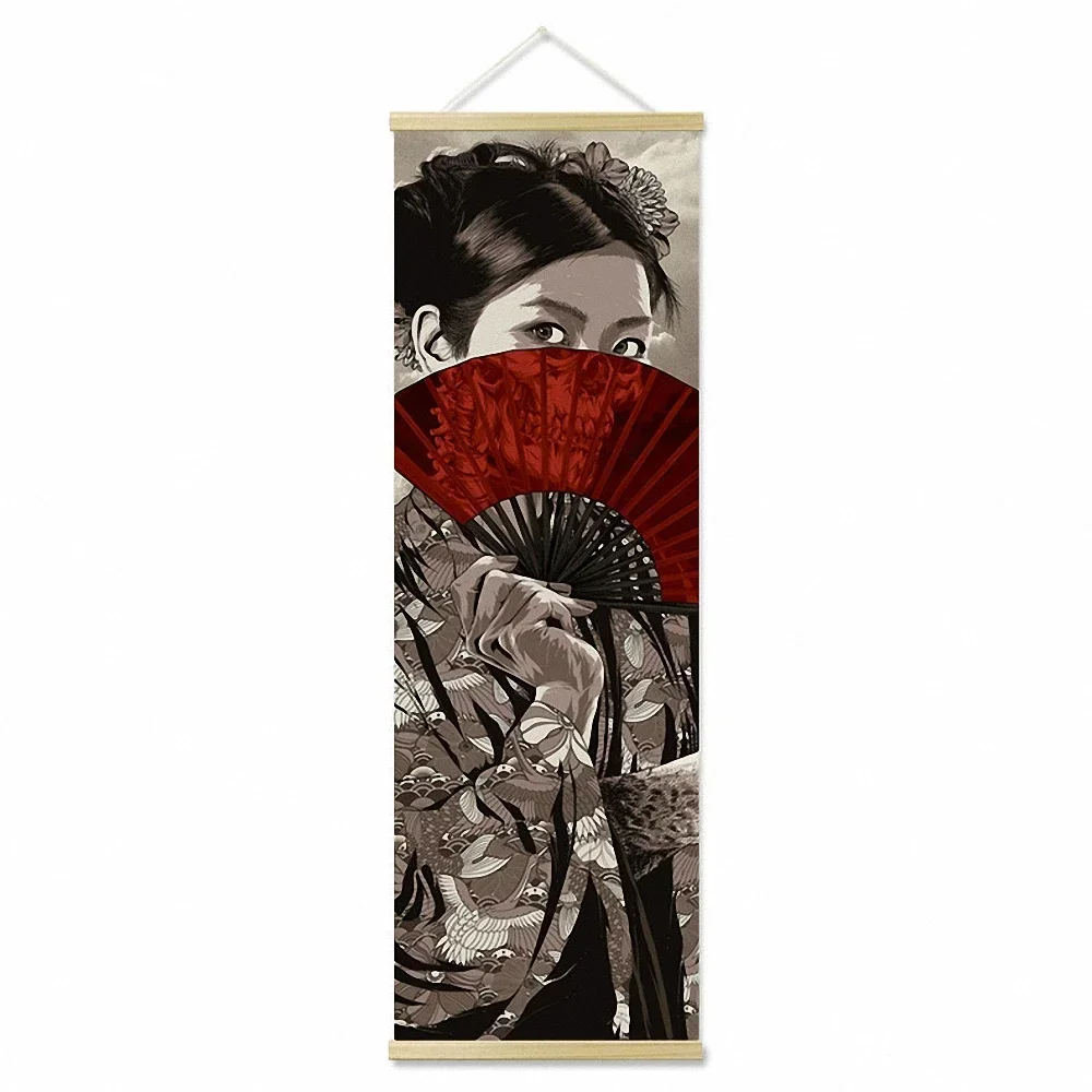 

Japan Samurai Canvas Painting Ukiyoe Scroll Poster Wall Art Home Decor Pictures Living Room Bedroom Decoration Scroll Painting 9