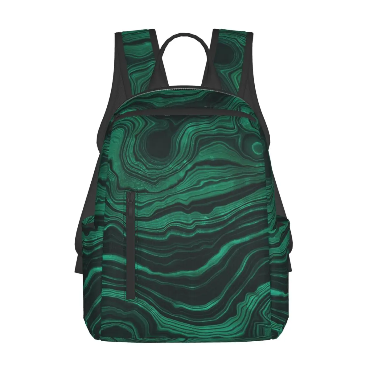 

Рюкзак из искусственного малахитового зеленого мрамора с легкими прожилками, вместительный, для детей, школьный ранец, сумка через плечо для мужчин и женщин