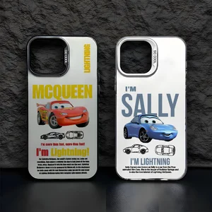 Lightning McQueen Mater Case de teléfono Sally para iPhone 16 15 14 13 12 11 Pro Max Black Matte Multicolor Laser Metallic Aurora Funda 12 mejores amigos de línea de venta Sally - №1