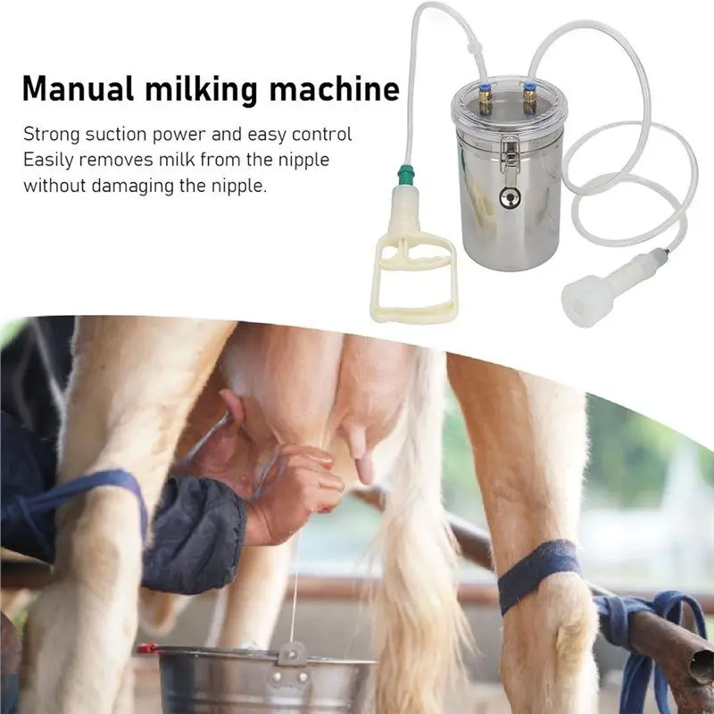 A01V-Effort-Saving Manual For Farm Use 2L Portable Milking Machine Easy-To-Use Hand Milker For Goats And Cows