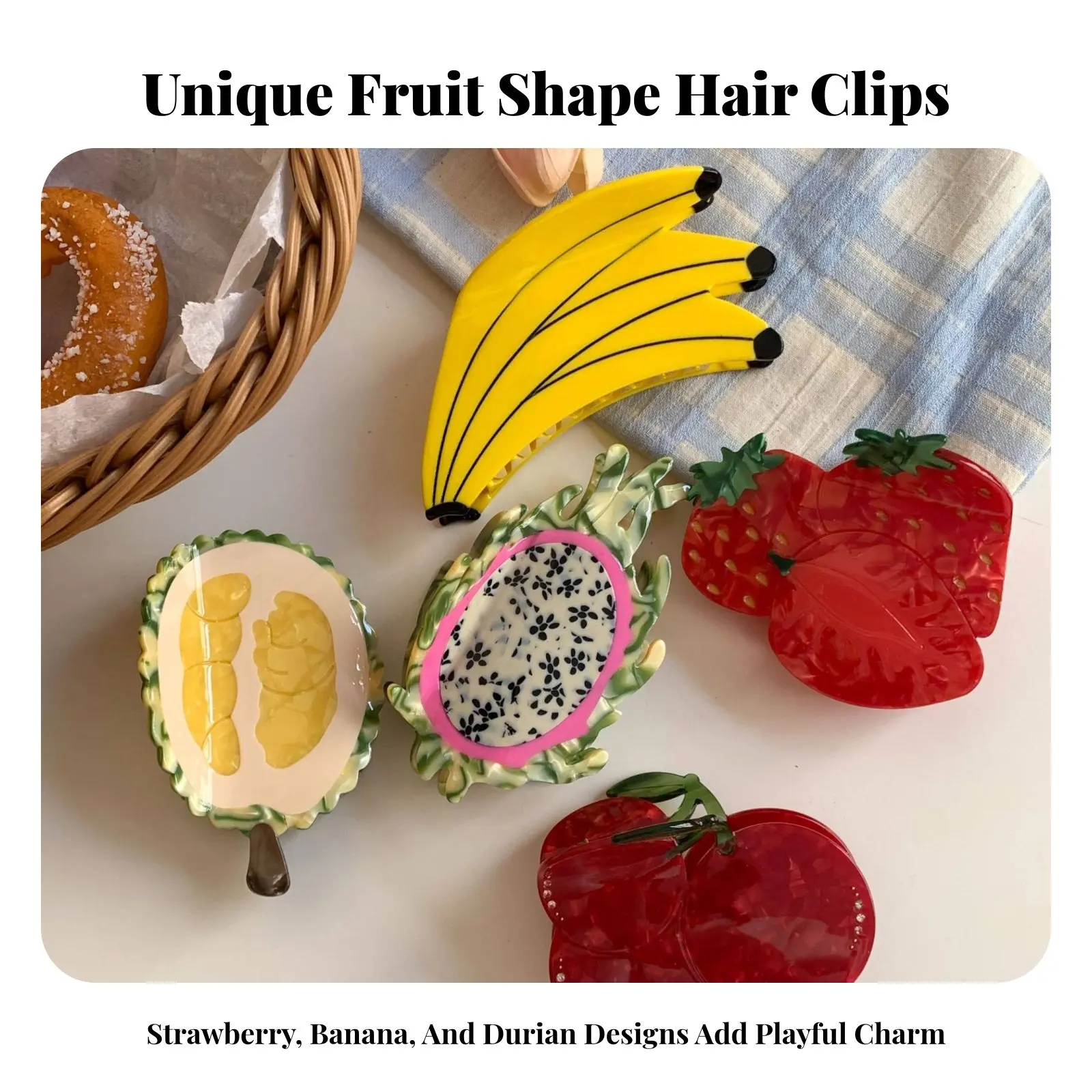 

Fruit Hair Grip Perfect Gift Fruit Grip Hair Grip Lightweight Long-Lasting for Women, Beach Holiday, Informal Outings