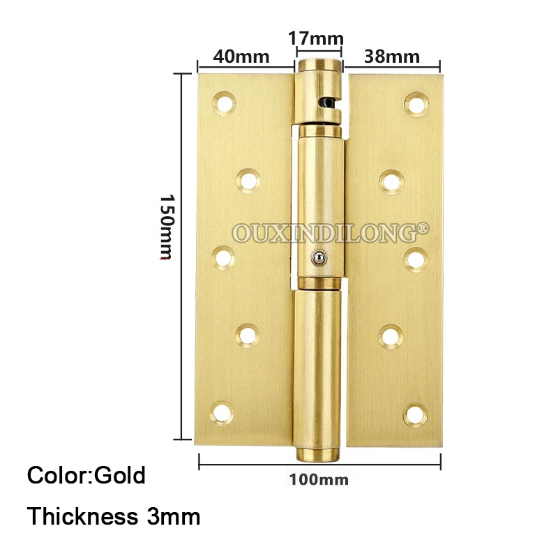 HOT 3PCS 6'' Stainless Steel Heavy Door Hinges Thicken Auto Homing Door Closer Hydraulic Buffer Positioning Bead Hinges