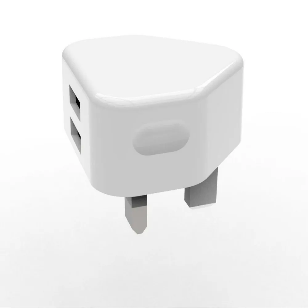 UK Plug Dual-Port Fake Power Adapter Storage Box - Pill Case Disguised Safe Transfer Organizer for Secure Storage