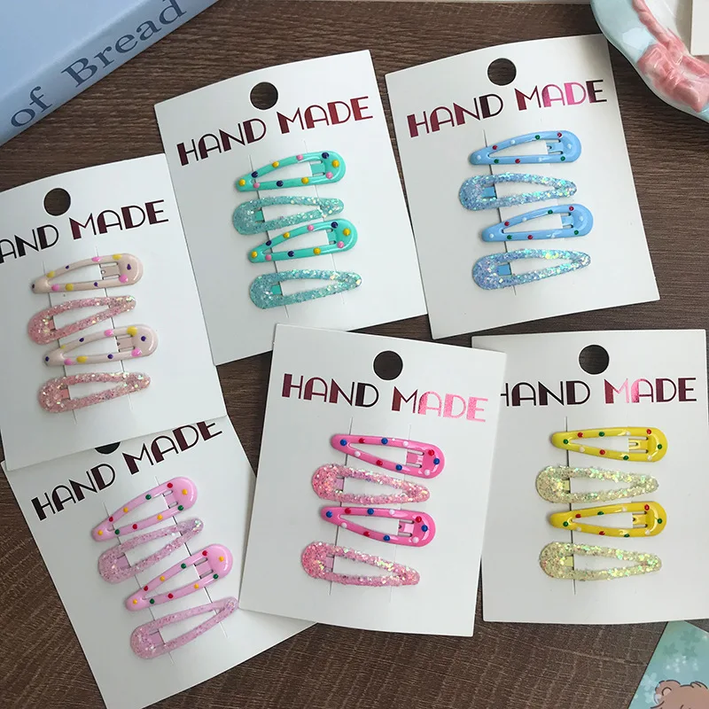 

Colorful Polka Dot Glitter Sequin BB Clip for Toddler Girls Side Bangs Metal Hair Clip Non Slip Mini Cute Friendly Daily Wear
