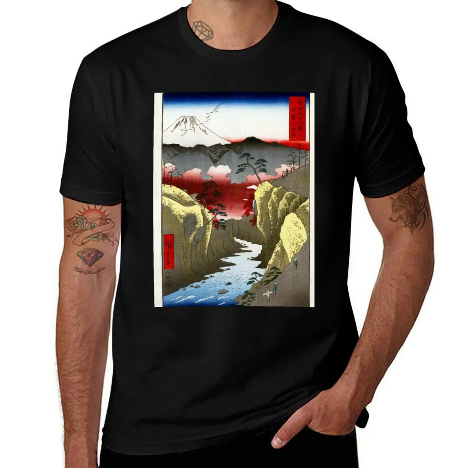 

man t luxury T-Shirt Province shirt in shirt shirt Hiroshige Inume T-Shirt t t Kai Pass luxury man summer man Utagawa