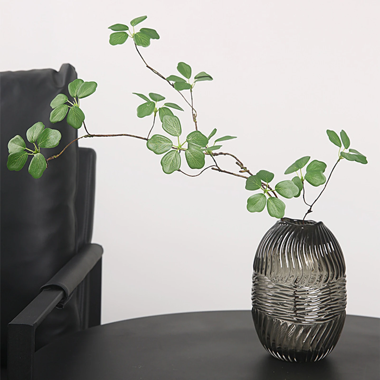 Eucalitus Artificial de imitación de rama verde, planta de loto de Guanyin Artificial, tela de seda de plástico, decoración del hogar, estado de ánimo budista, 90cm