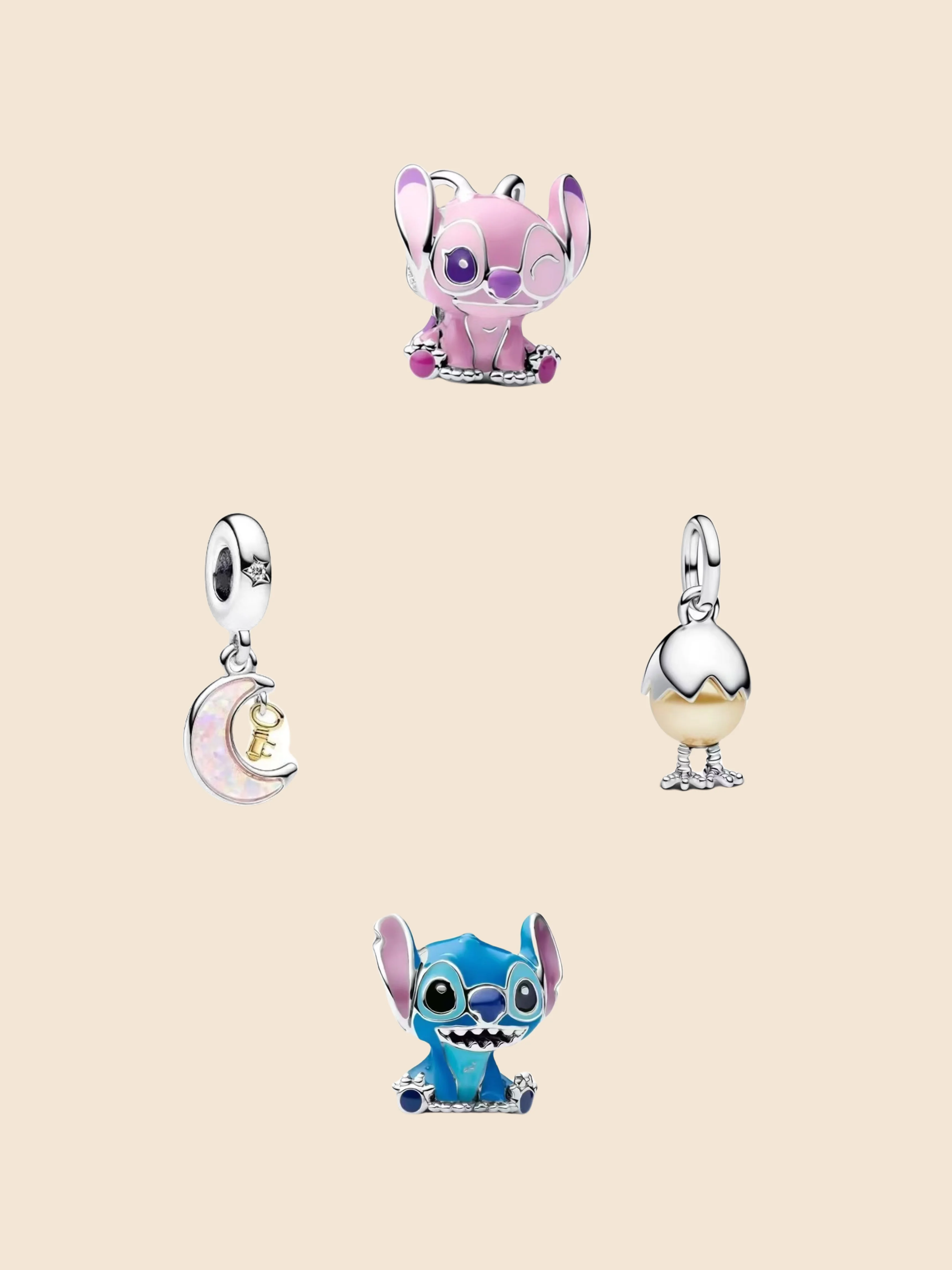 

2025 Hot Sale New Style S925 Silver Moon Key Cartoon Pendant DIY European Fashion Ins Luxury for Women