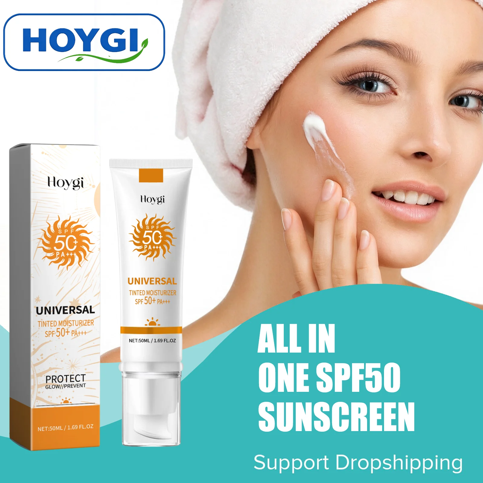 Hoygi All In One Spf50 Sunscreen Protect Skin From Uva Uvb Rays Cover Skin Flaws Even Skin Tone Long Lasting Sun Protection