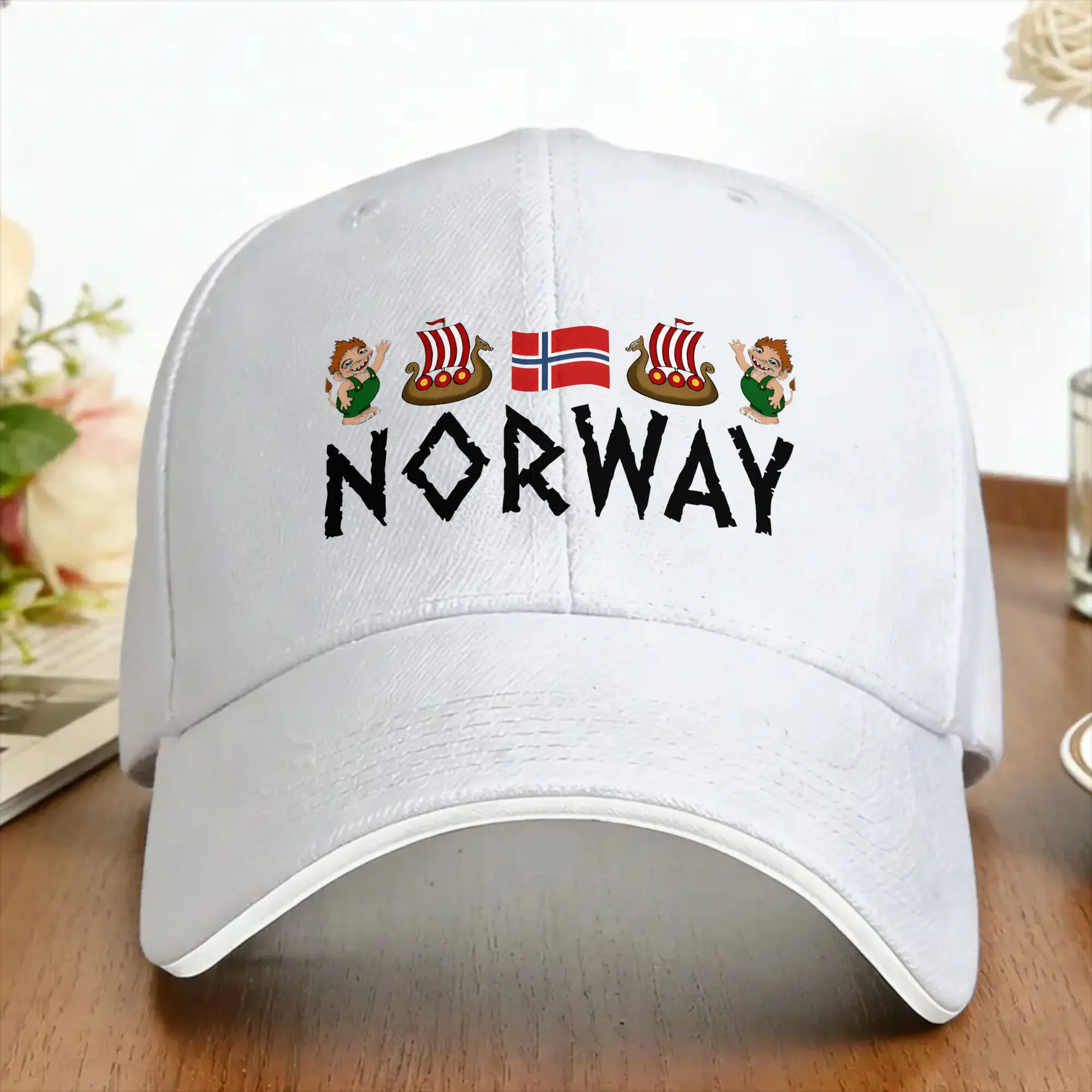 Viking Troll Longship Norway Rune Lettering Baseball Cap  Tennis Skate Sun-Proof Hip Hop Hats Street Style Baseball Caps