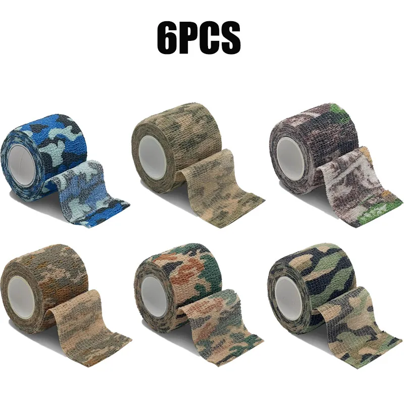 1/6/10 stücke 5*450 cm Camouflage Elastische Bandage Jagd Disguise Hansaplast Wrap Band Selbstklebende Sport Schutz arm Verband